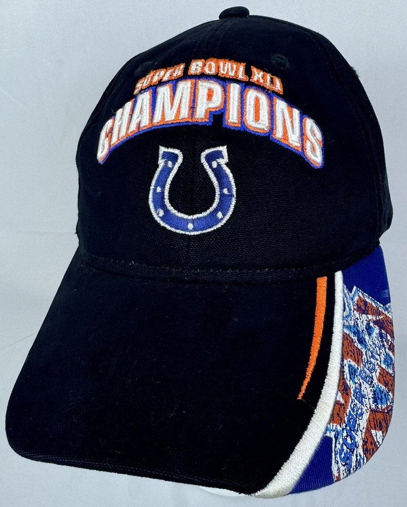 2000s Indianapolis Colts Super Bowl XLI Champions Black Strapback Cap OSFA