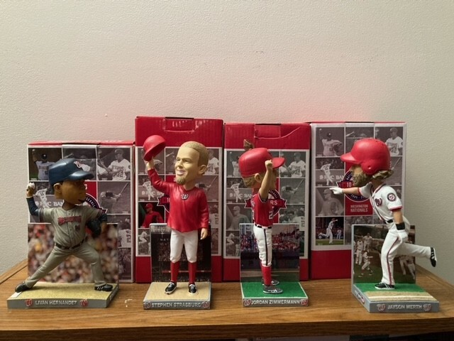Set of 4 Washington Nationals 2015 Bobbleheads - Livan, Strasburg, JZimm, Werth