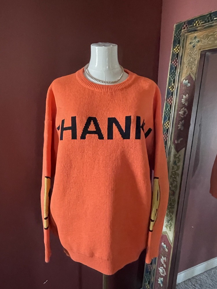 Trendy Orange Designer Sweater - Cozy & Versatile for Medium to Large Sizes