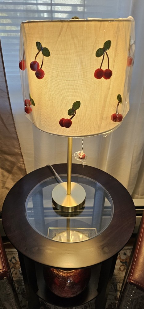 Gold Cherry Shade Lamp by KARMA HOME - Viral Fruit Table Decor 🍒