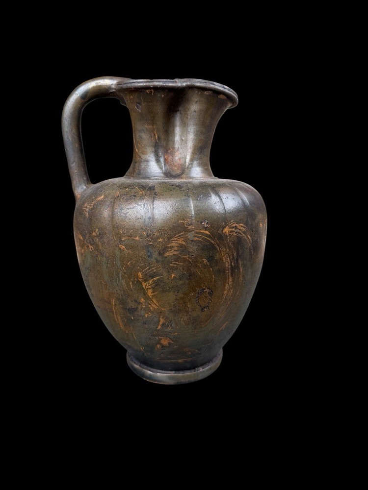 Ancient Greek  BLACK-GLAZED TREFOIL OINOCHOE