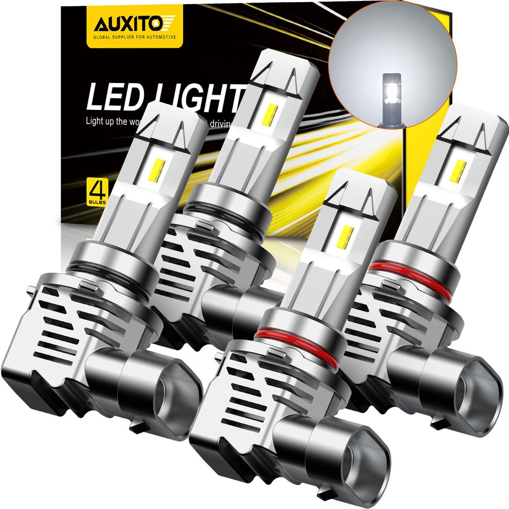 4PCS 9005 9006 Led Combo Headlight Light Fog Kit High Low Beam Bulbs White 6000k