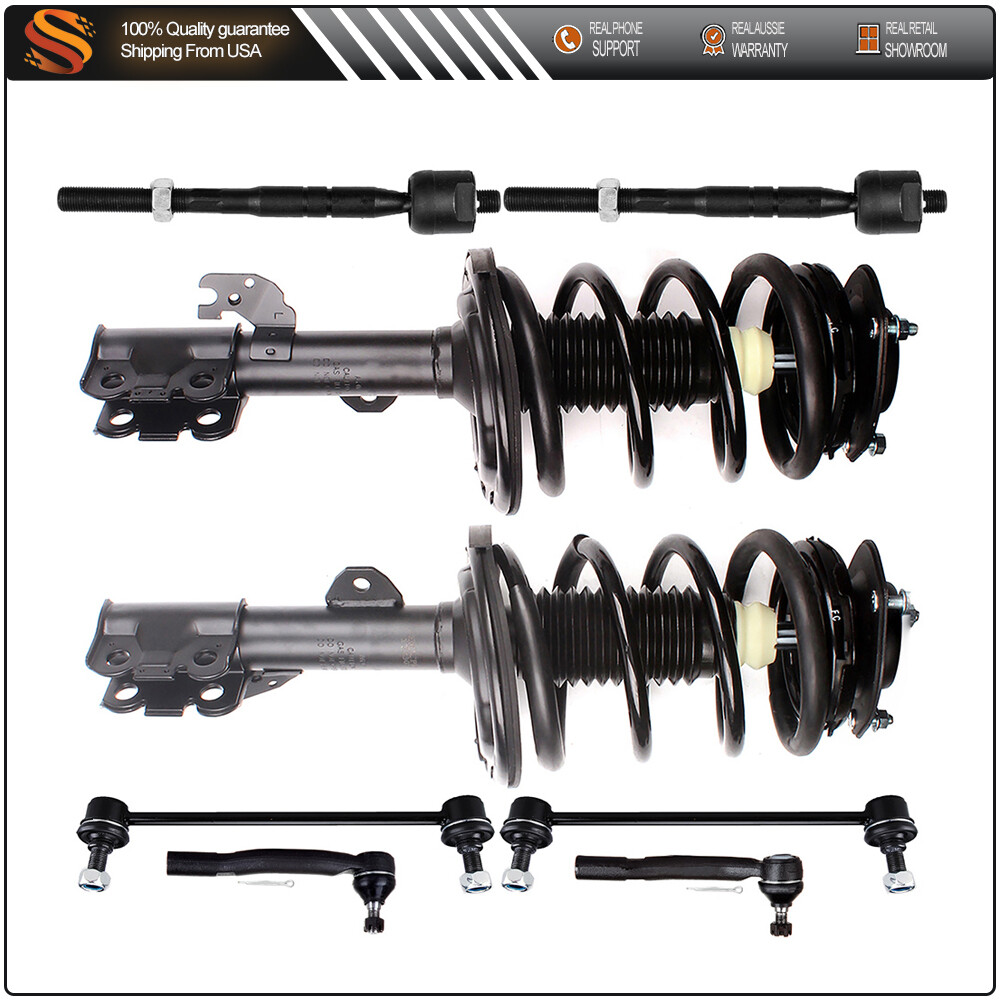 2007-2011 Toyota Camry Front Suspension Strut Kit with Coil Springs Tie Rods Sway Bar