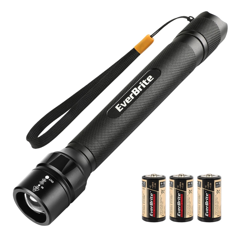 Ultra Bright Tactical Flashlight, 600 Lumen Zoomable Adjustable Focus, 4 Ligh...