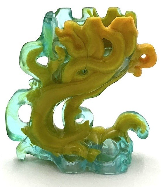 Lego New Trans-Light Blue Minifigure Pedestal Ghost Smoke w/ Marbled Orange Part