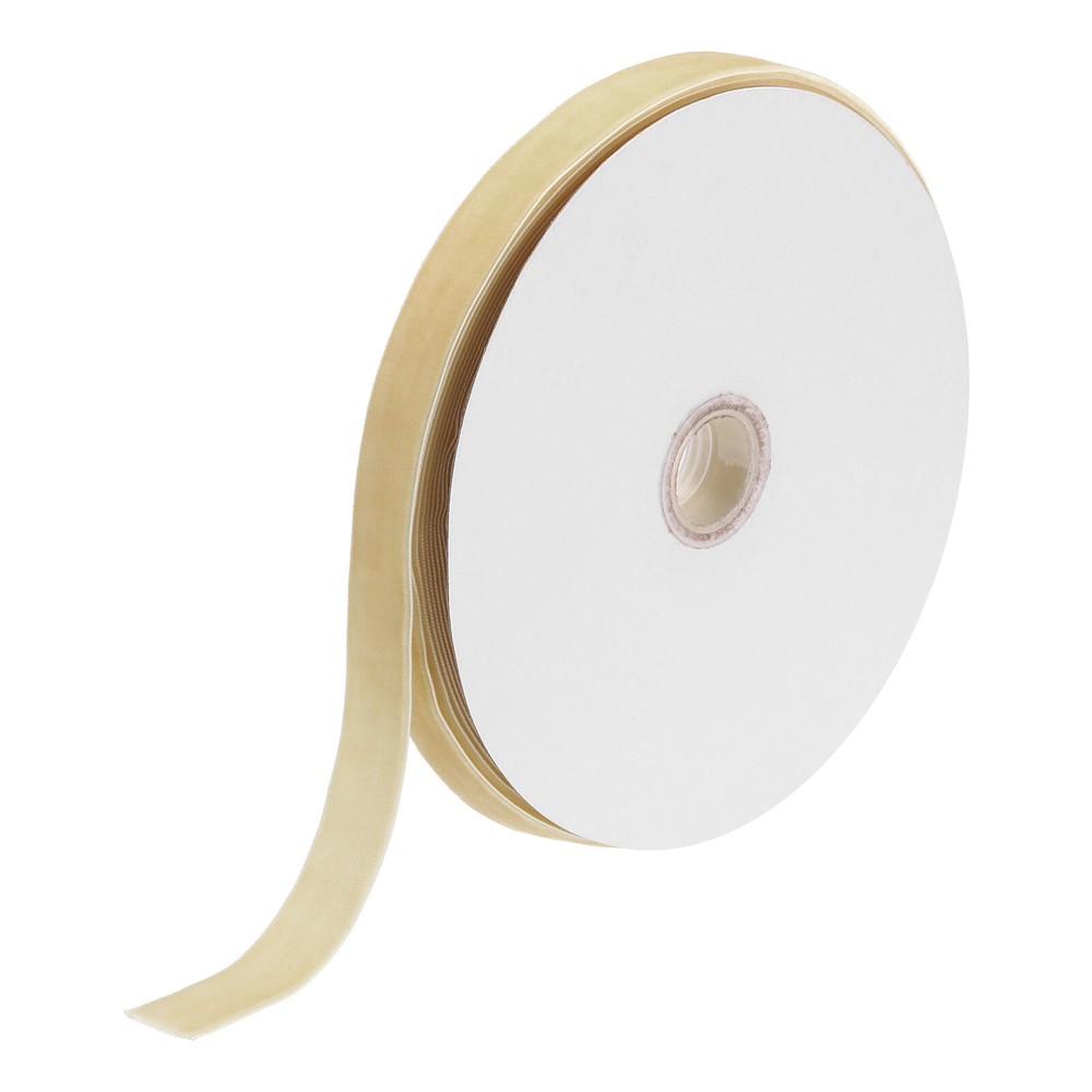 Velvet Ribbon 3/4 Inch x 25 Yard Single Face Spool Silky Fabric Khaki