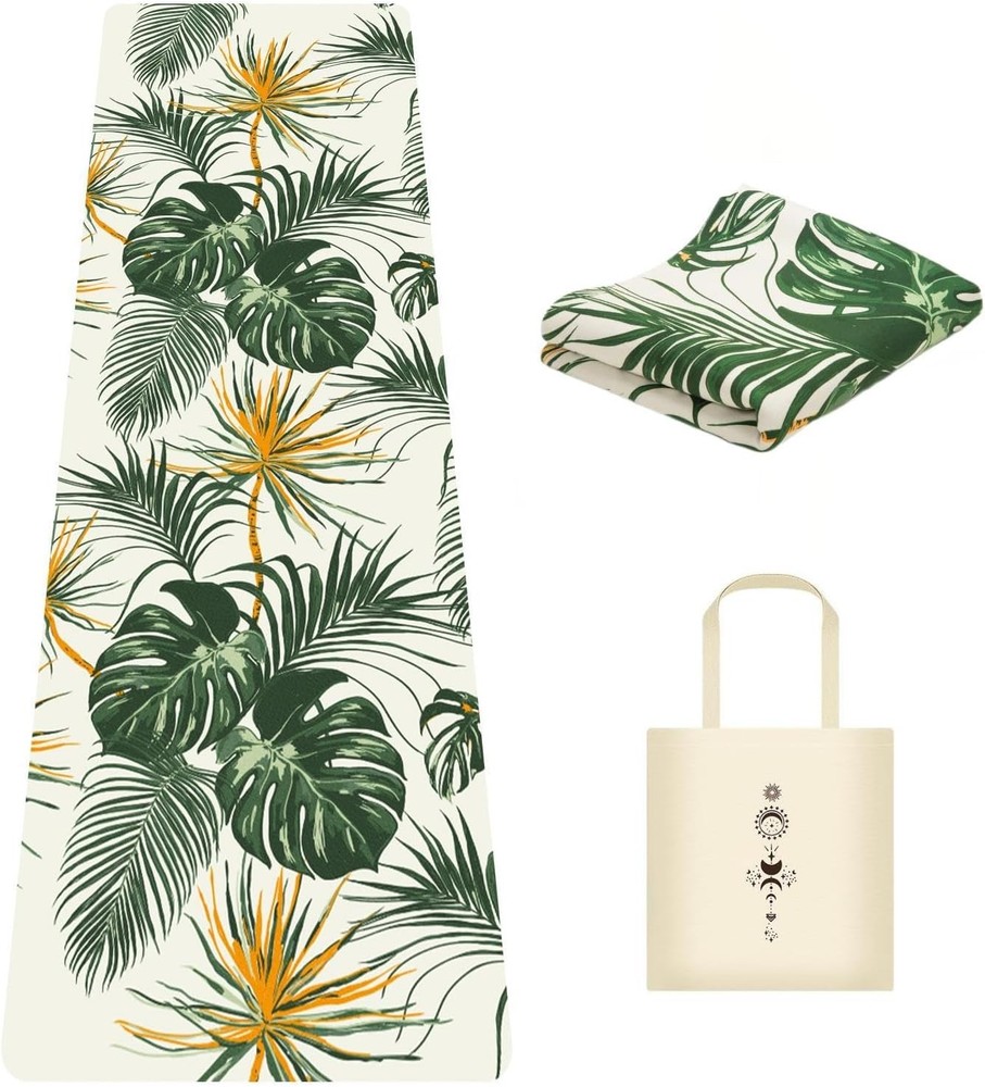 Foldable Suede Yoga Mat with Non-Slip Tear-Resistant Design for Travel and Fitness