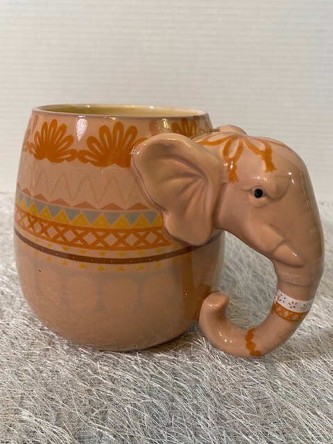 Gibson Home Elephant Coffee Mug Tusk Pink multiple color large