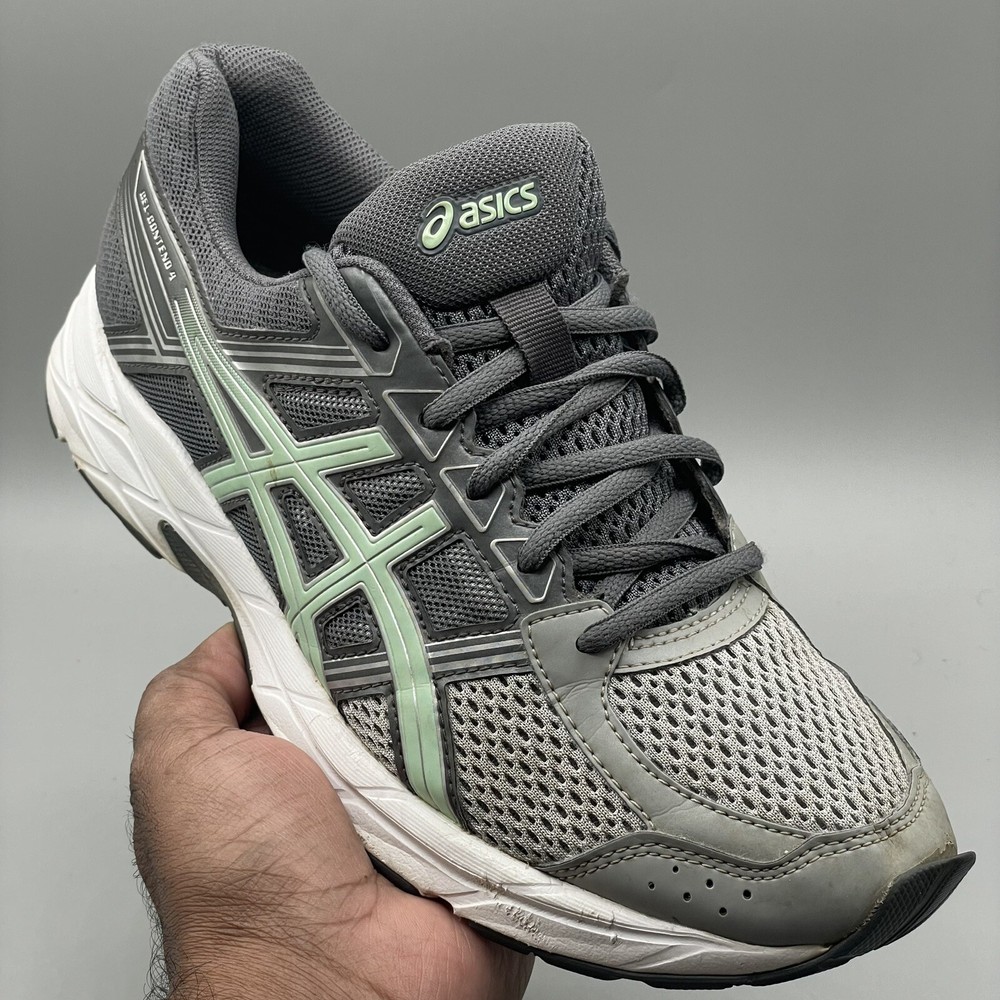 Asics Womens Gel Contend 4 Gray Sliver Shoes Running Sneakers T765N Size 8.5