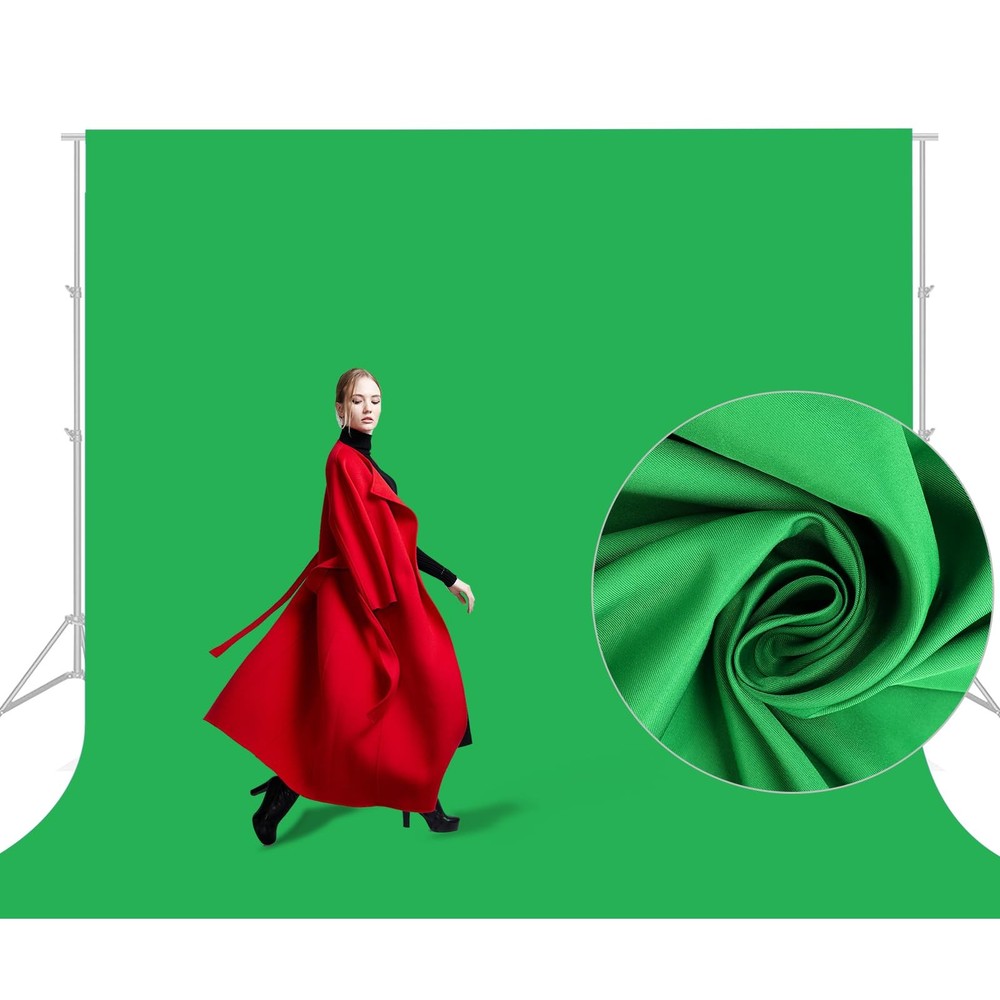 10x10FT Green Screen Backdrop for Photography, Large Background for Zoom Meet