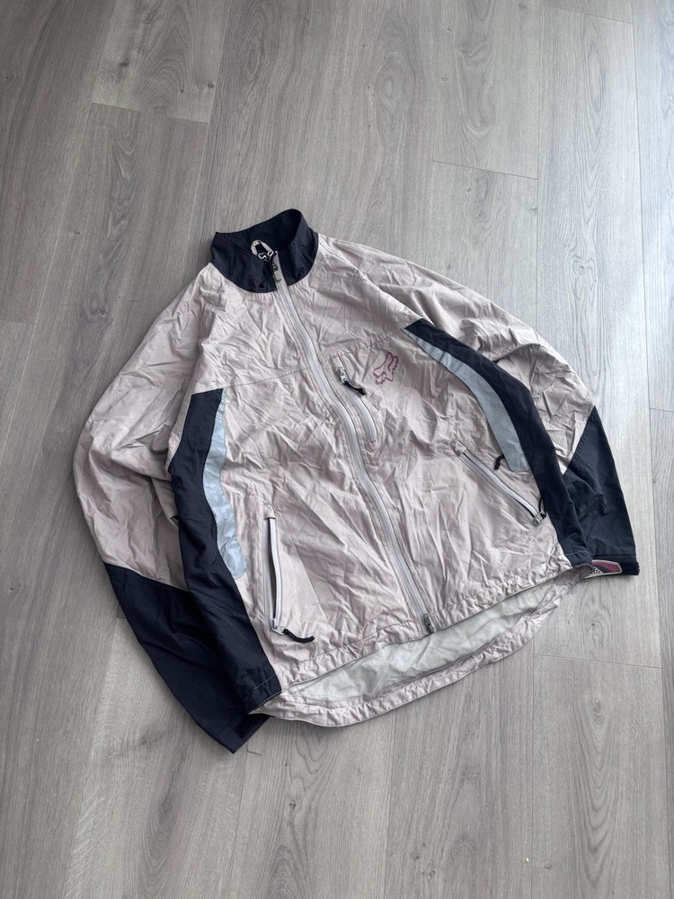 Vintage Y2K Fox Racing Windbreaker Racing Technical Jacket Size Medium zip Up