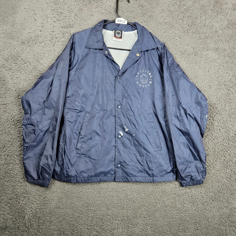 Spitfire Wheels Augusta Sportswear Men Adult S Blue Nylon Windbreaker Jacket