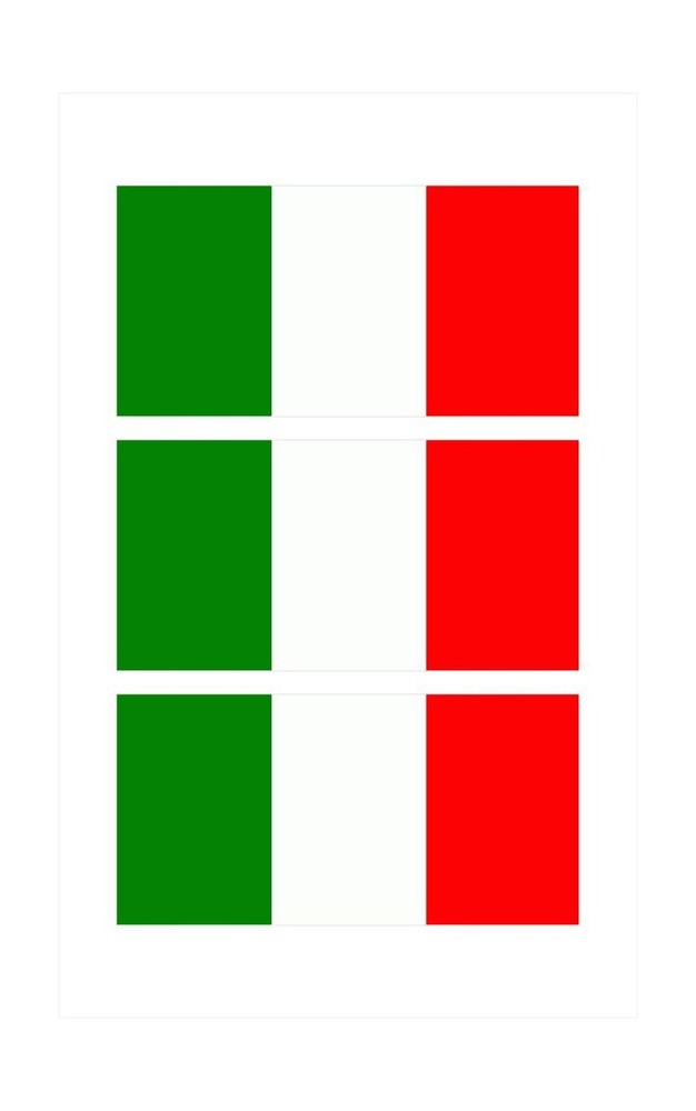 3 - Italy Italia Italian Flag Hard Hat Biker Helmet Stickers Decal