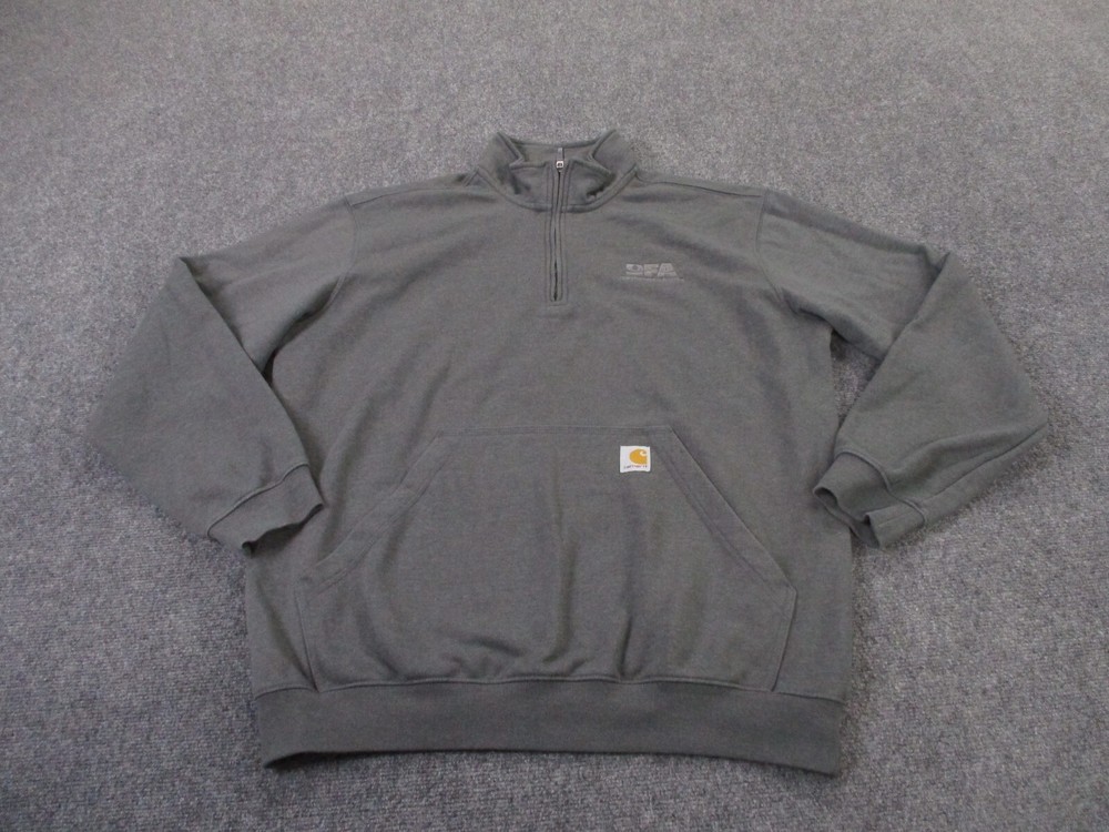 Carhartt Mens L Gray Heavy Workwear Pullover Sweater Jacket for Outdoors