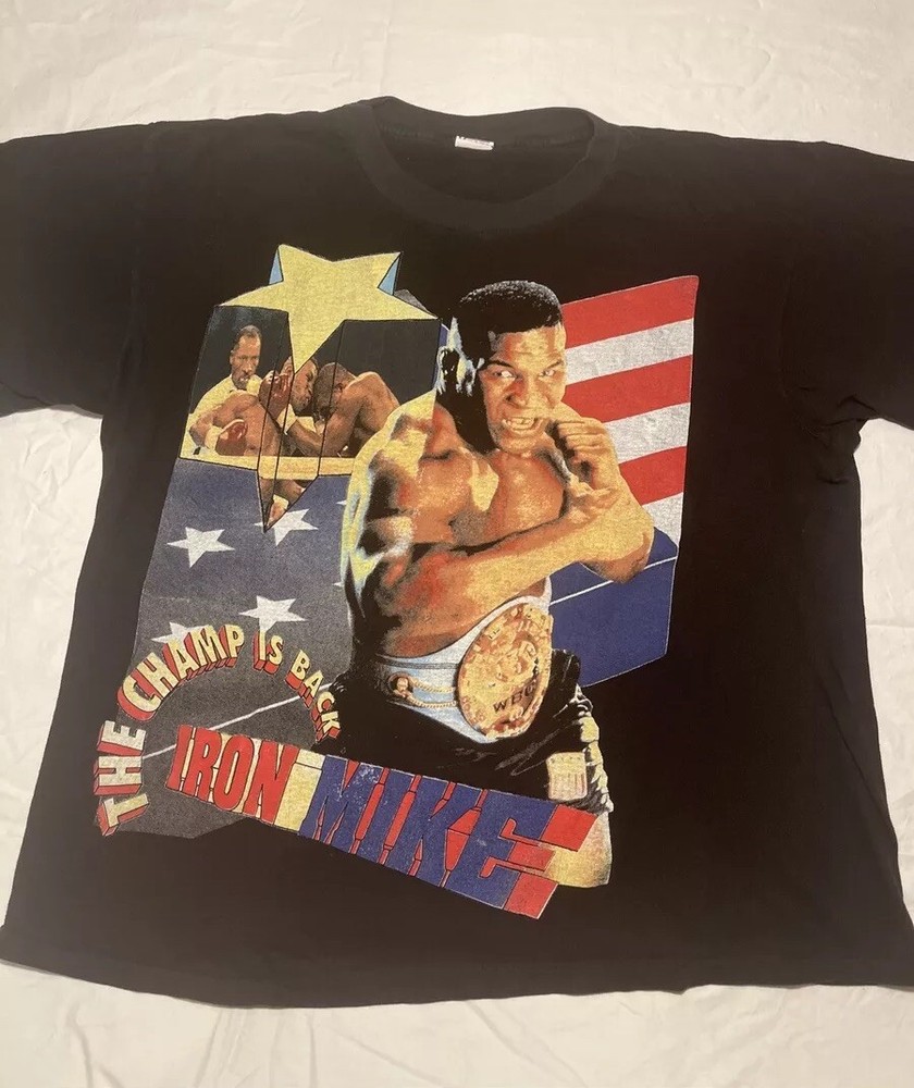 Vintage 90's Mike Tyson Iron Mike Rap Tee Size Large The Champ Is Back! GRAIL