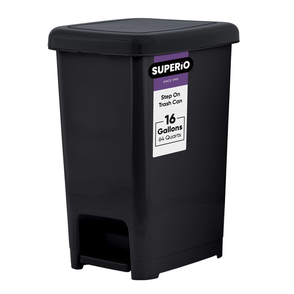 Kitchen Trash Can, Slim Step On Garbage Can with Foot Pedal, 16 Gallon, 64 Qt...