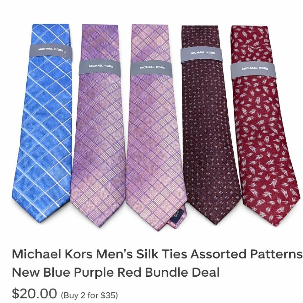 Michael Kors Mens Silk Ties Assorted Patterns $20 each