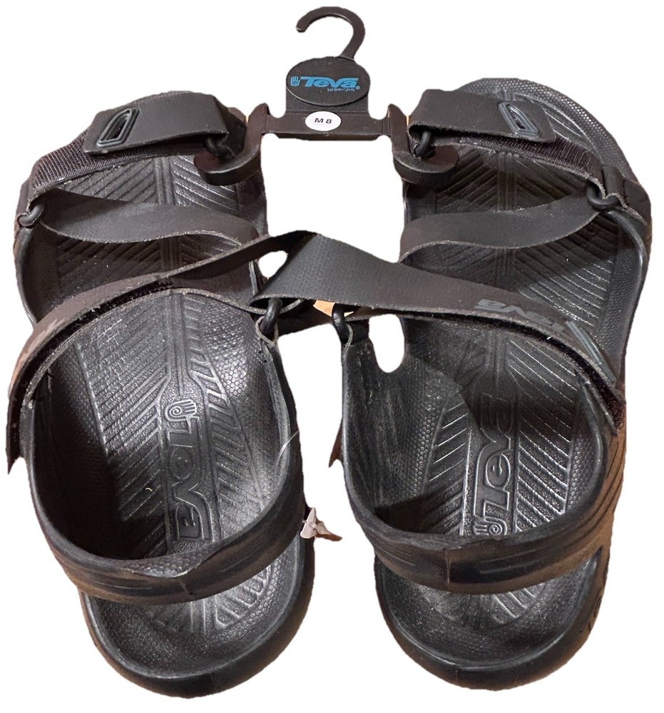 Teva Men's 8 Barracuda Black Lightweight Cushioned Sport Sandal Water Shoes NWT