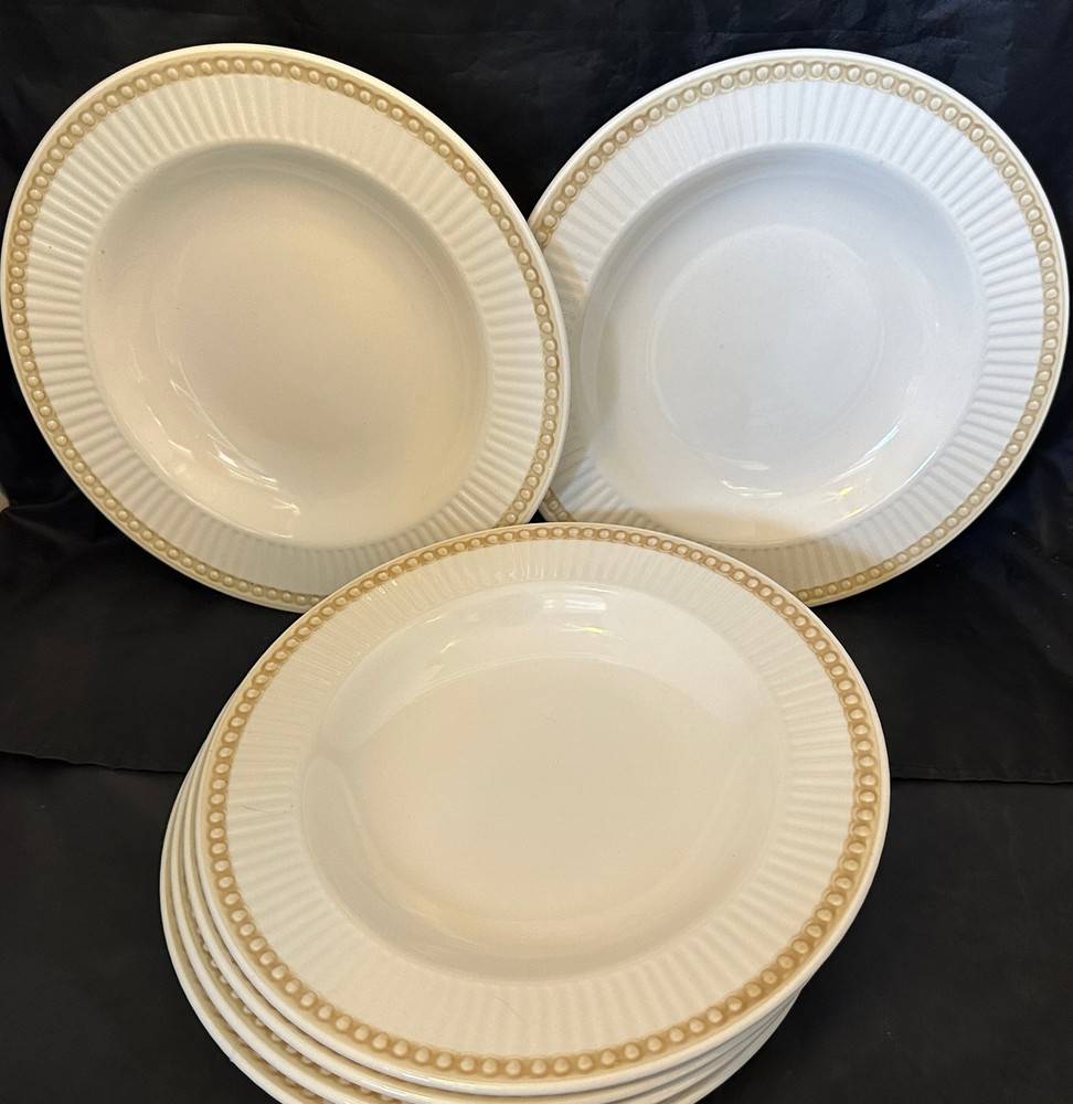 Victorian Pearls Culinary Art Soup Salad Plates 9-3/4