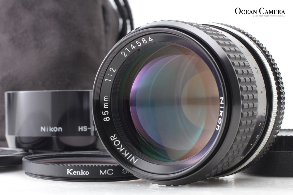 Nikon Nikkor Ai 85mm f/2 Portrait Prime MF Lens in Mint Condition with Hood Case from Japan