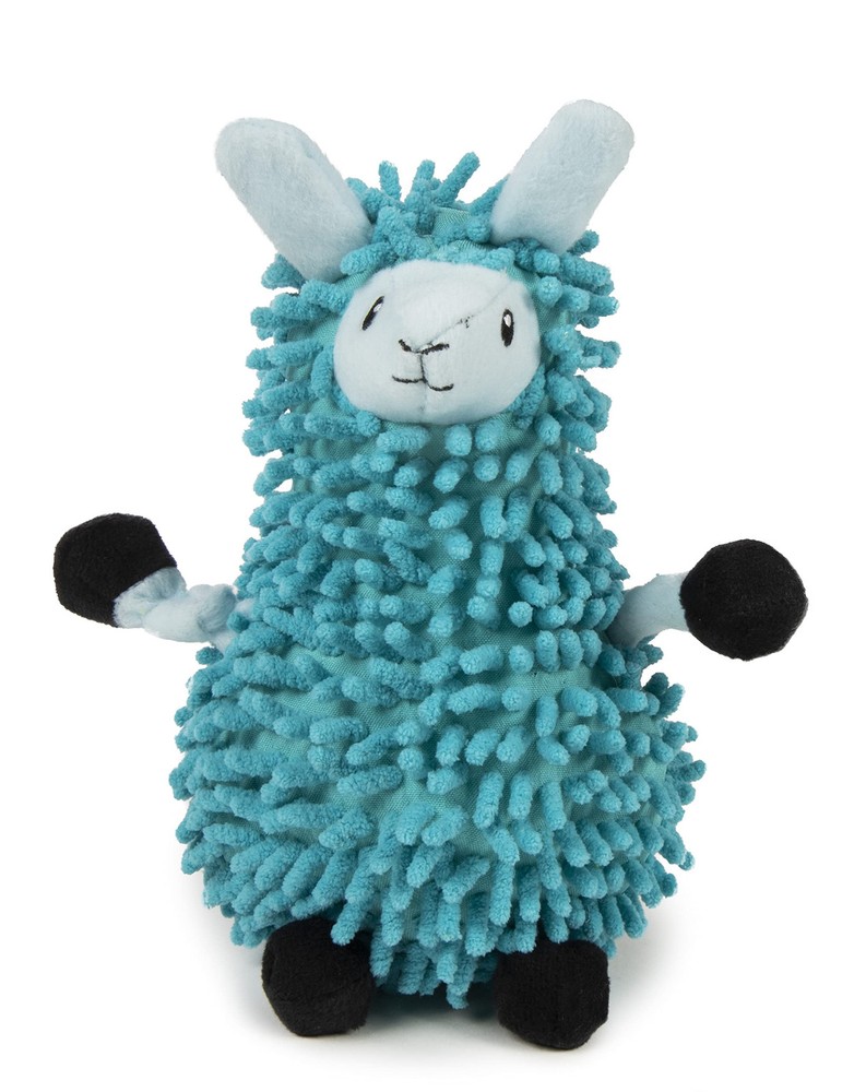 Llamas Noodle Squeaky Plush Dog Toy, Chew Guard Technology - Blue, Small