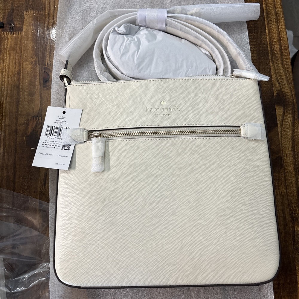 Brand New Kate Spade new york Sadie Saffiano Large Leather Crossbody Meringue