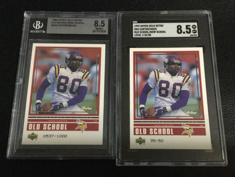 Randy Moss Cris Carter 1999 upper Deck old/new school Beckett 8.5 SGC 8.5