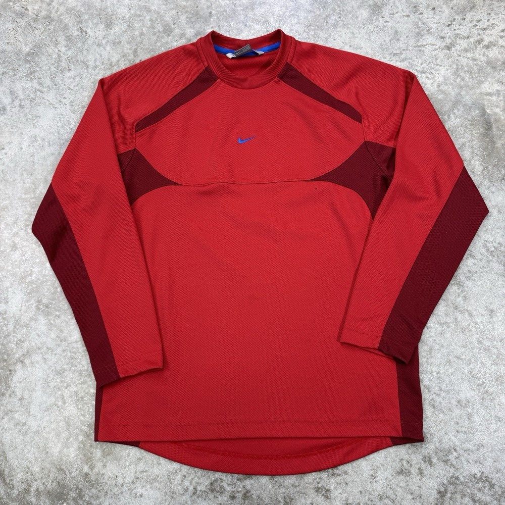 Vintage Nike shirt mens Large Center Swoosh jersey soccer y2k 90s long sleeve