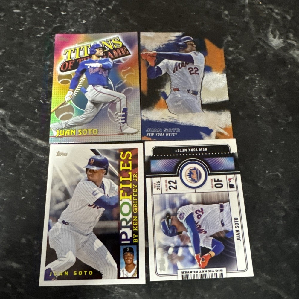 2026 Topps Series 1 Juan Soto 4 Card Lot Stars Of MLB & Titans Of The Game Mets