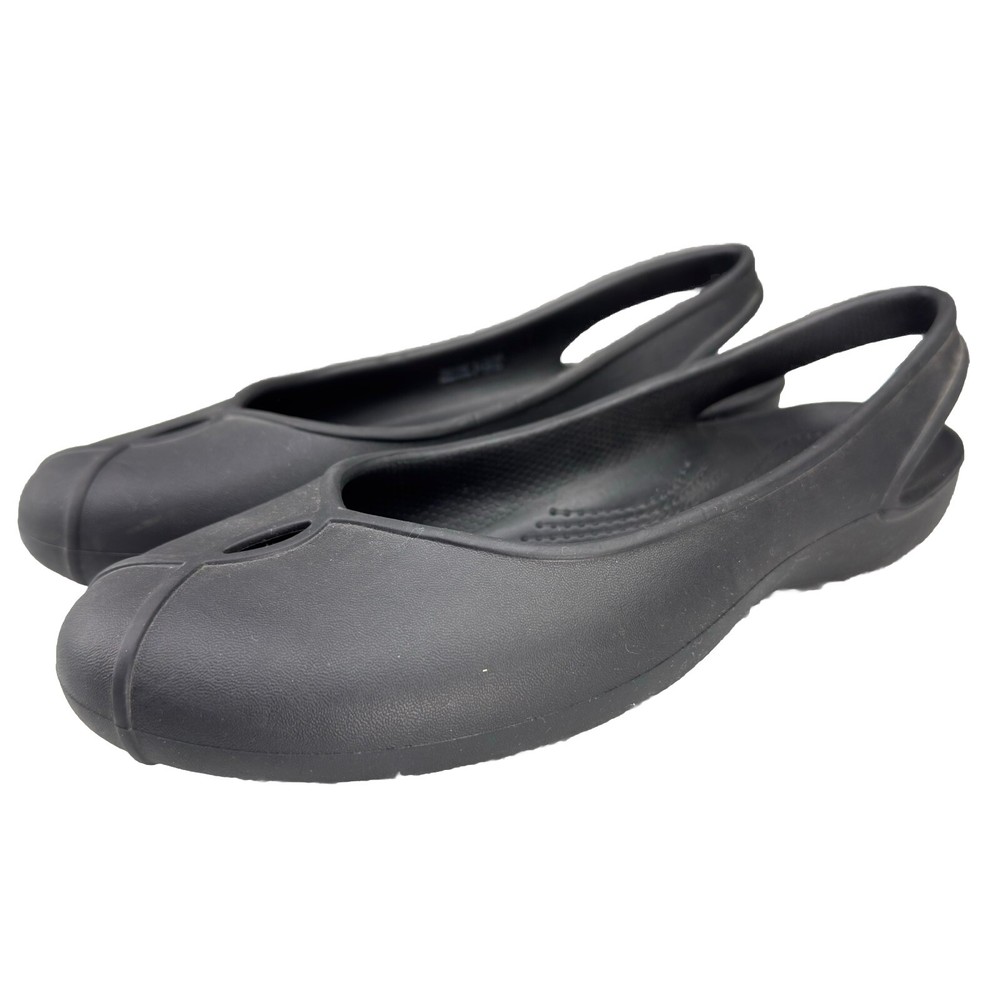 Crocs Olivia II Women’s Size 10 Black Iconic Comfort Flat Sling Back Ballet flat