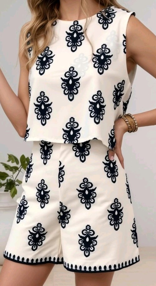 Black And White One Piece Shorts  Outfit  S8ze Xl