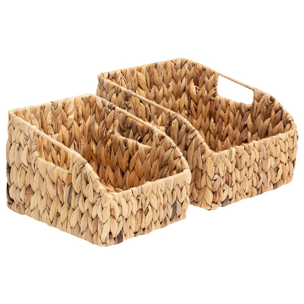Wicker Baskets 2 Pack, Natural Large Wicker Baskets for Storage, Nesting Hand...