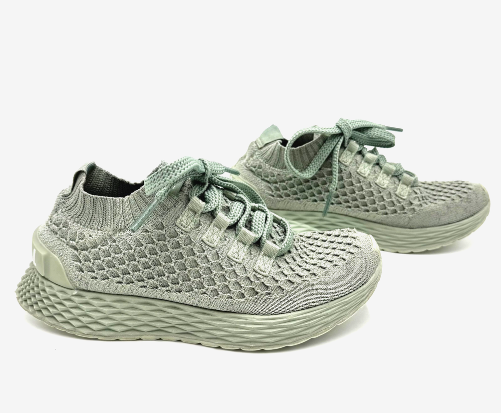 NOBULL  Women's Olive Green Knit Running Athletic Shoes Size 6 Pre Owned Good