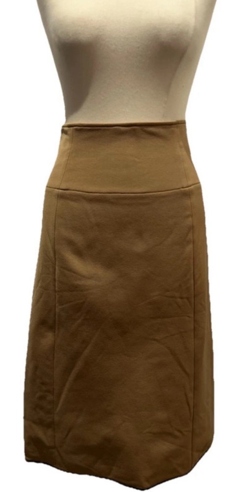 Rare Vintage Prada Camel A Line Skirt Stretchy Scuba Knee Length 38 UK 10-12