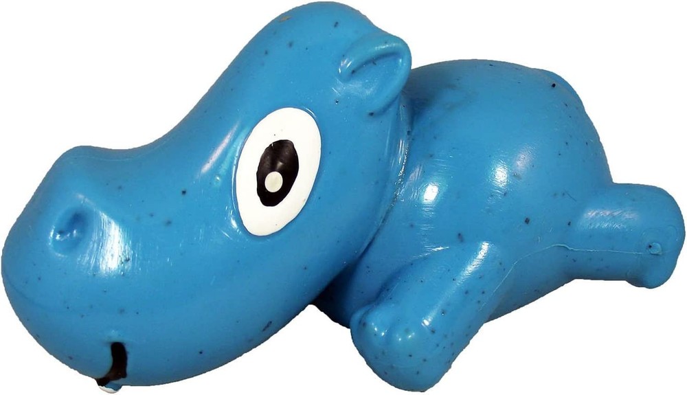 3-Play Hippo Dog Toy, Ecolast Post Consumer Recycled Material, Blue