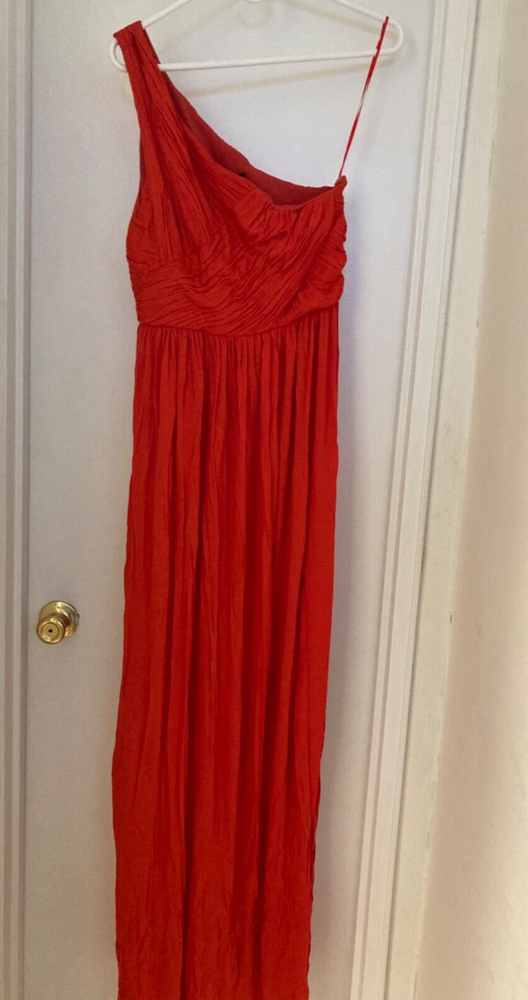 TIBI One Shoulder Cotton Dress Size 8 Flash Sale-image
