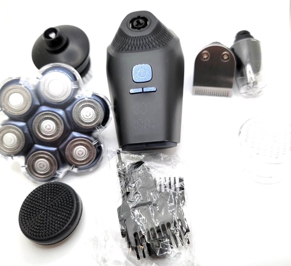 7D Magnetic Floating Head Shaver w/ 3 Modes IPX7 Waterproof Electric Razor Groom