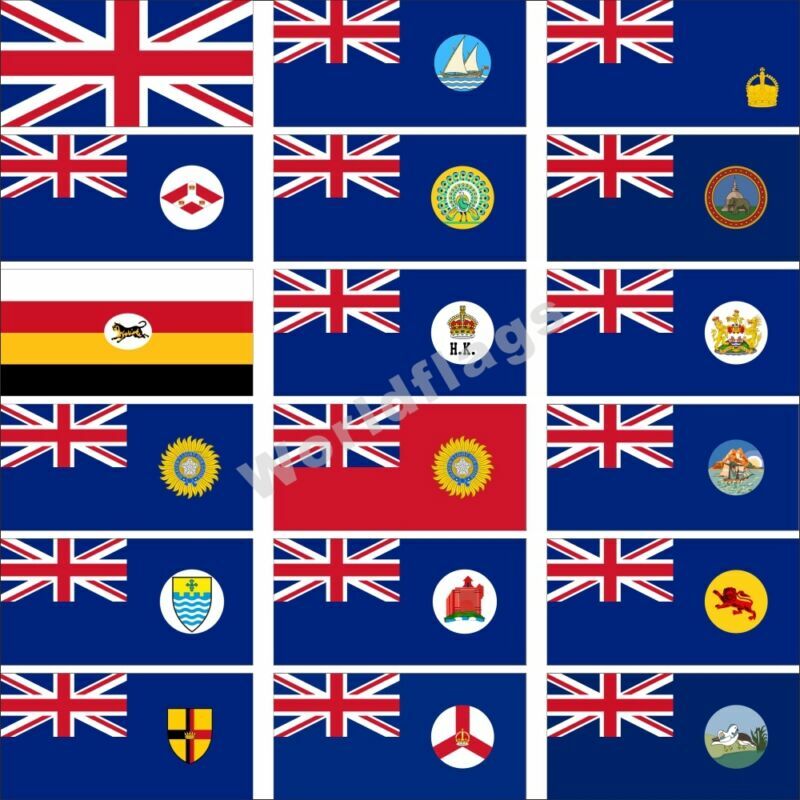 British Flag 3x5ft Historical Colonial Nations Asia Vintage Design