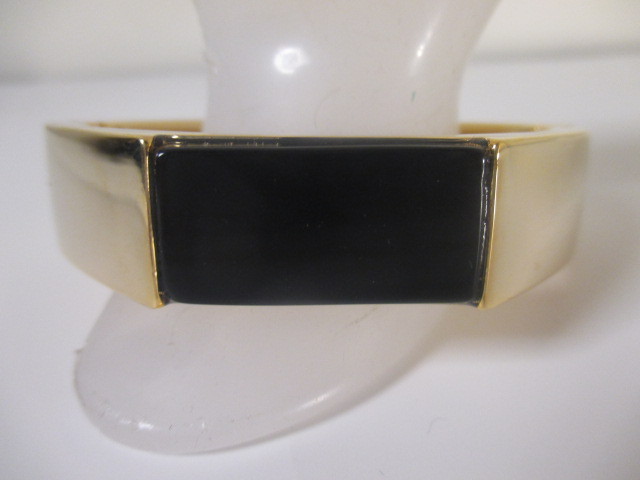 Banana Republic Womens Gold Octagon Black Bar Hinge Cuff Bracelet NWT 48