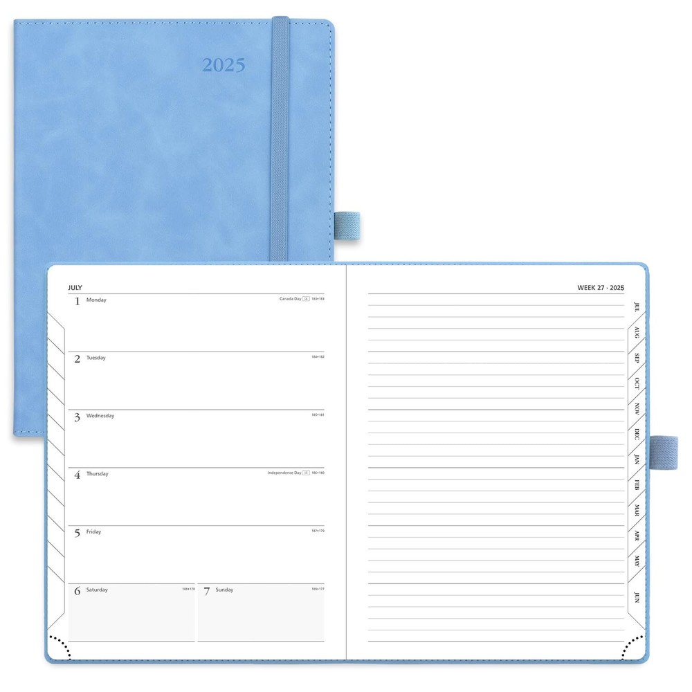 POPRUN Planner 2025 6.5'' x 8.5'' 2025 Weekly & Monthly Calendar Notebook for...