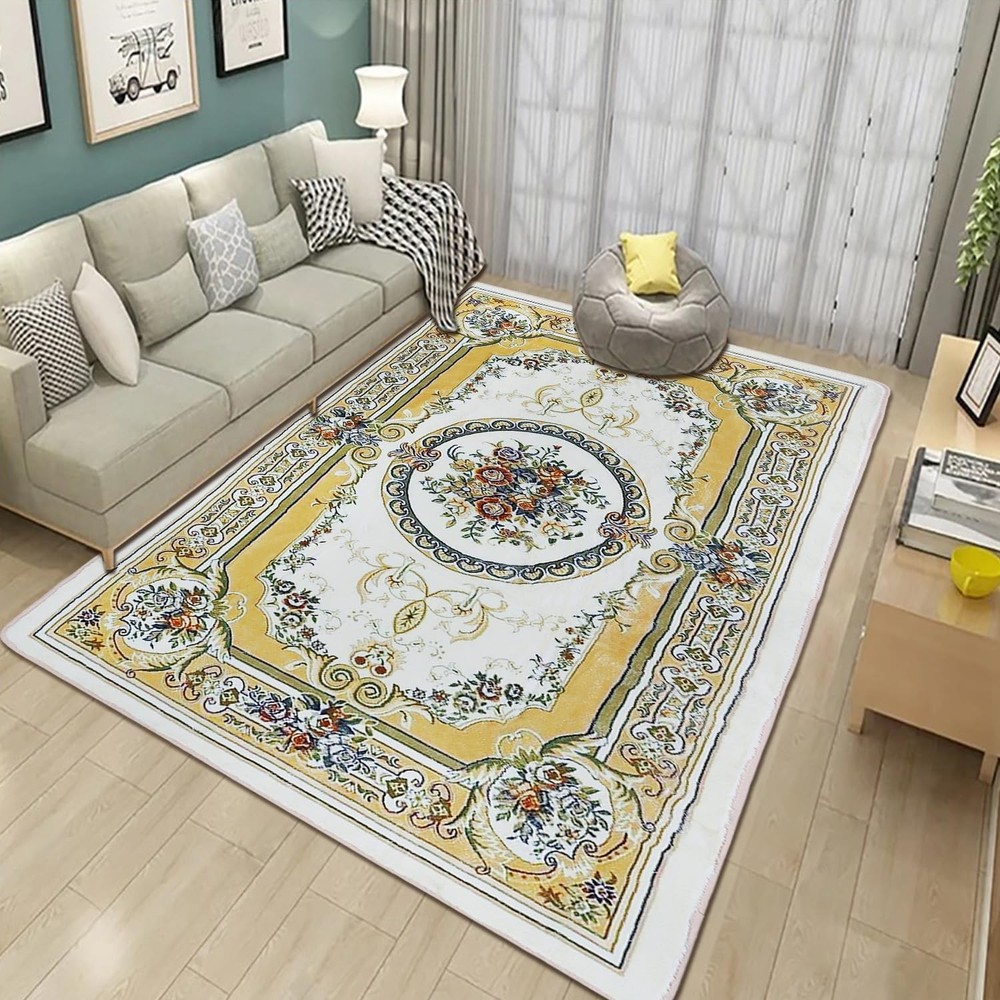 Boho 3x5 Vintage Moroccan Washable Non-Slip Rug Ultra-Soft Low Pile