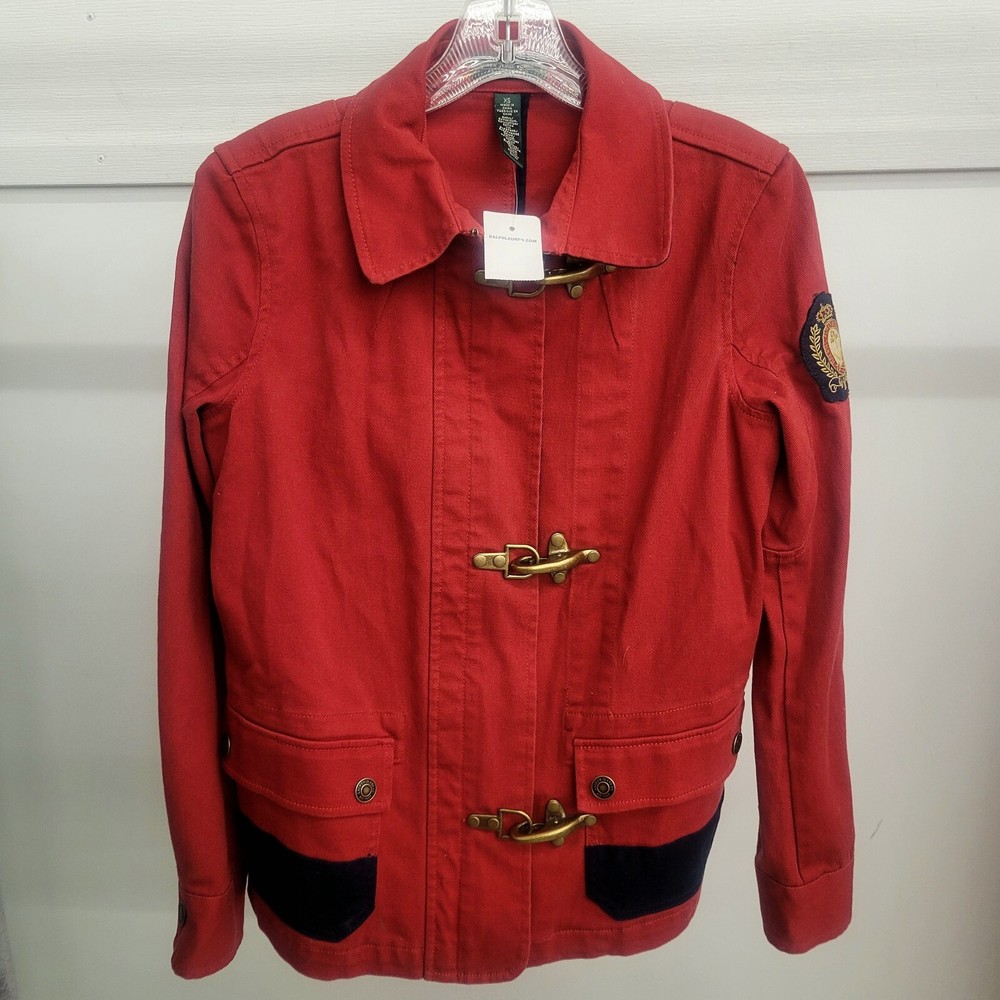 Ralph Lauren Nautical Fireman Sailing Bomber Jacket with Lobster Clasp Patch XS