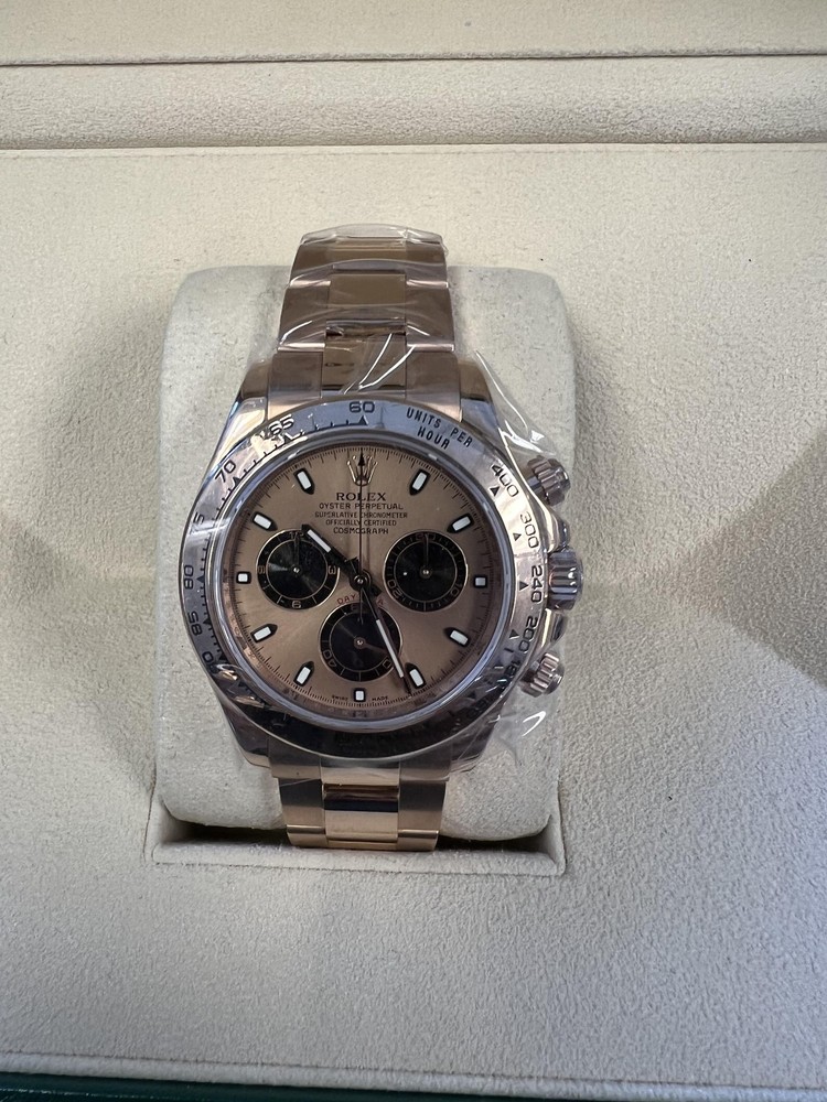 Rolex Daytona 2020 Rose Gold Mint Pink Dial with Box Papers and Service Records