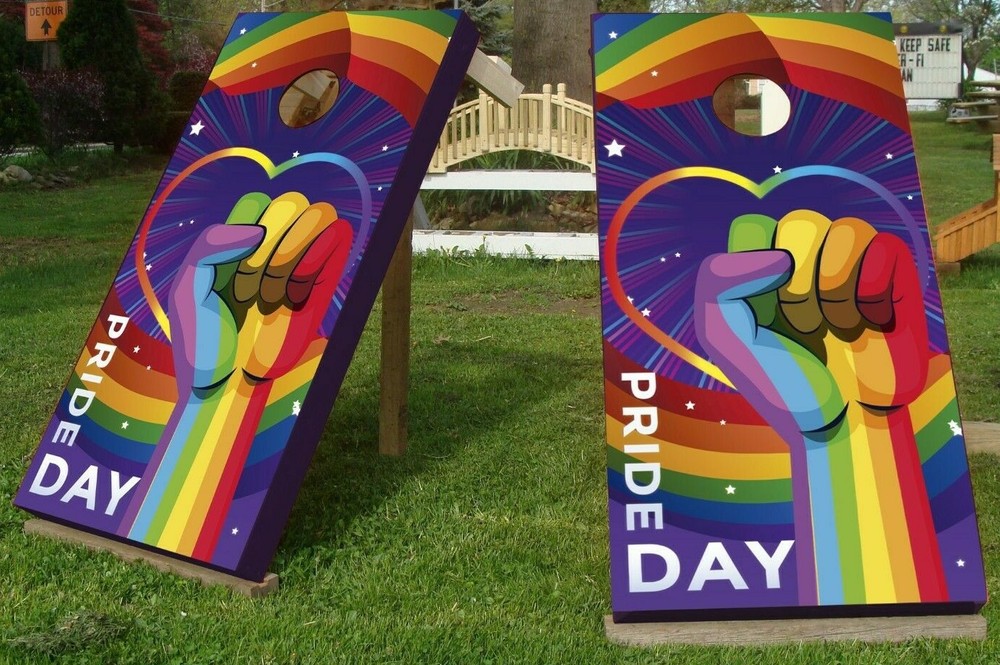 Pride Day Cornhole Wrap Vinyl Decal Sticker for Boards Wraps Wood KA943-image