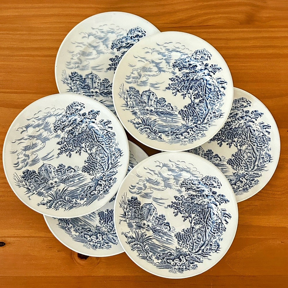 Vintage Wedgewood 'Countryside' Bread & Butter Plates - Farmhouse Cottagecore