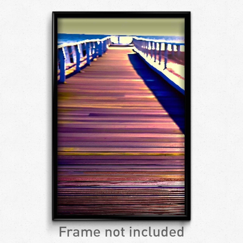 8 Bit Psychedelic Pixel Art Boardwalk Poster - Trippy Video Game Print