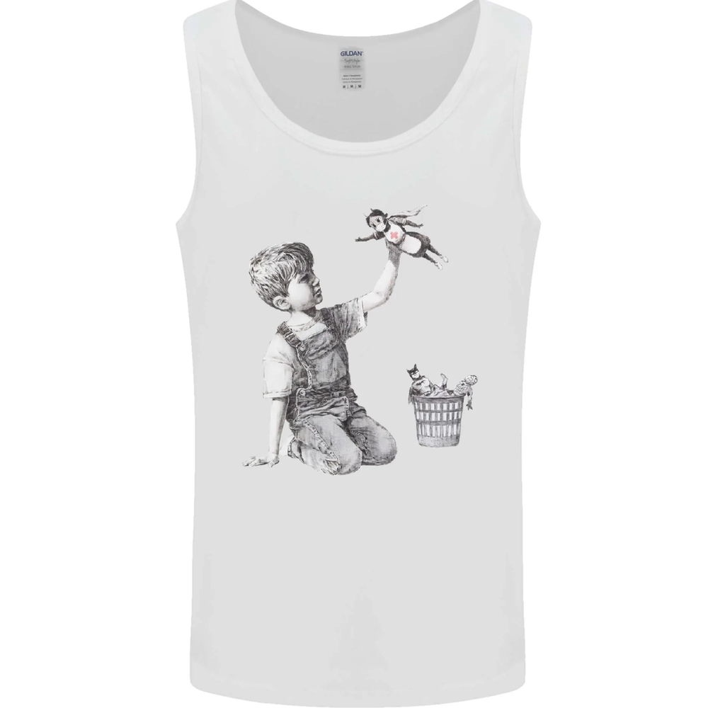 Banksy NHS Nurse Superhero Graphic Mens Vest Tank Top  