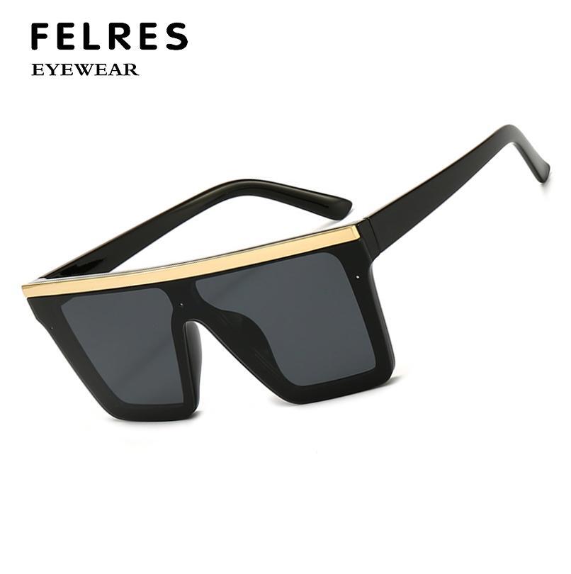Metal Square Unisex UV400 Large Frame Sunglasses for Outdoor Fashion Shade