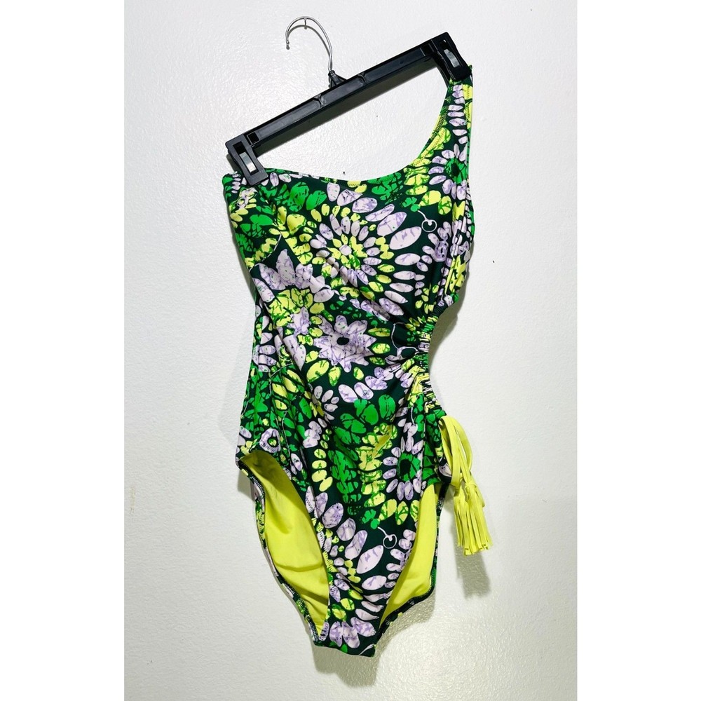Aerie Cutout Tropical Green Swimsuit for Women Size M