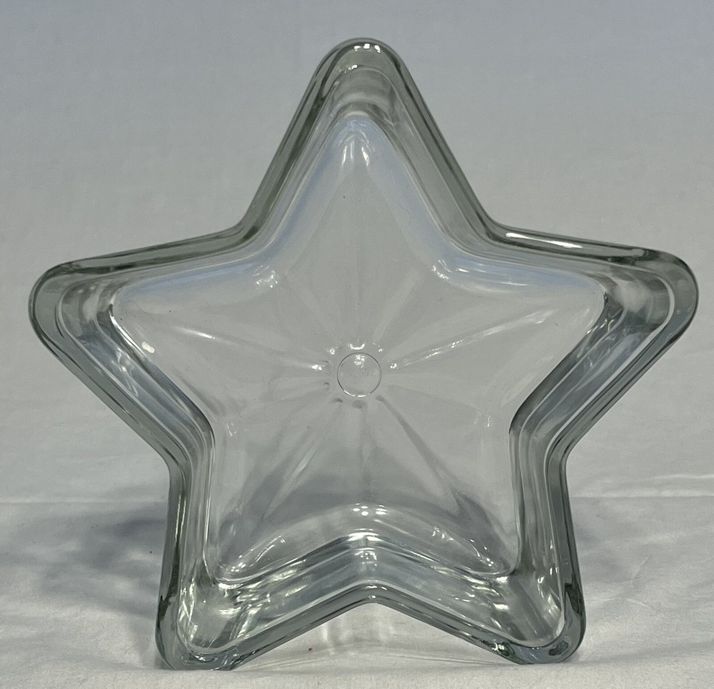 Set of 2 Libbey Star Shaped Clear Glass Bowls or Candy Dish